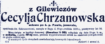 Cecylia Chrzanowska z Gilewiczów